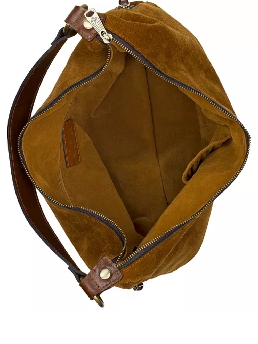 Patricia Nash Cognac Brown Suede Hobo Shoulder Bag With Leather Strap. NWT - Picture 5 of 11